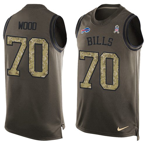 Nike Bills #70 Eric Wood Green Men's Stitched NFL Limited Salute To Service Tank Top Jersey - Click Image to Close